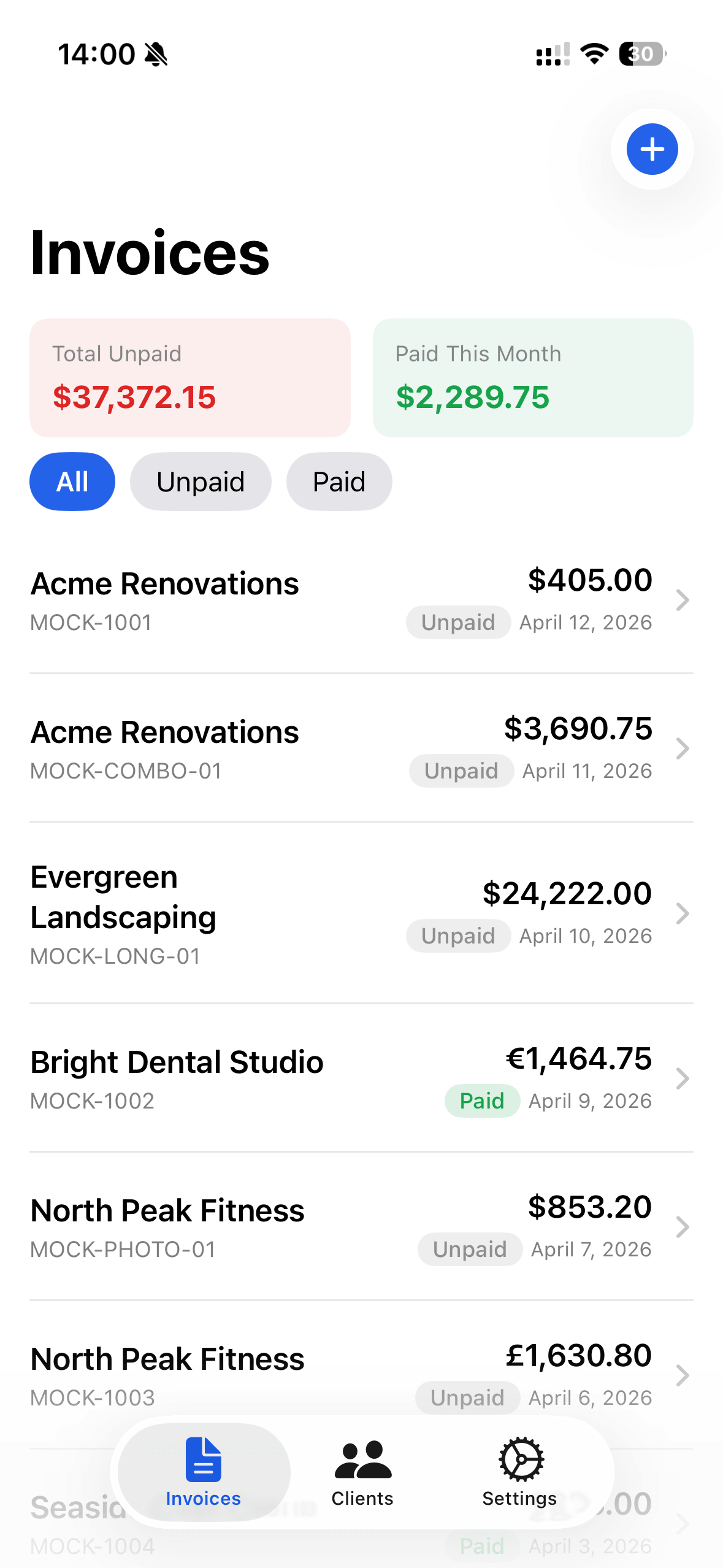 BillZap app screenshot